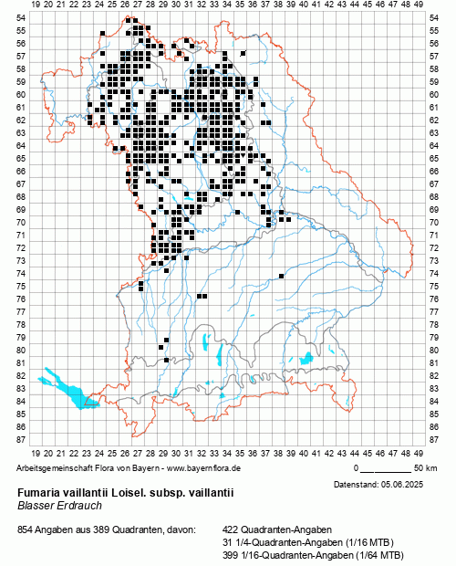 Die Verbreitungskarte zu Fumaria vaillantii Loisel. subsp. vaillantii wird geladen ...