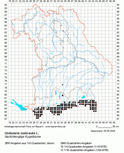 Die Verbreitungskarte zu Globularia nudicaulis L. wird geladen ...