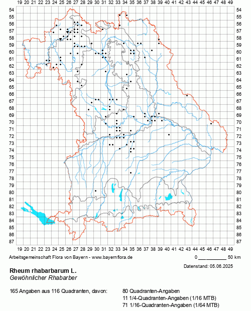 Die Verbreitungskarte zu Rheum rhabarbarum L. wird geladen ...