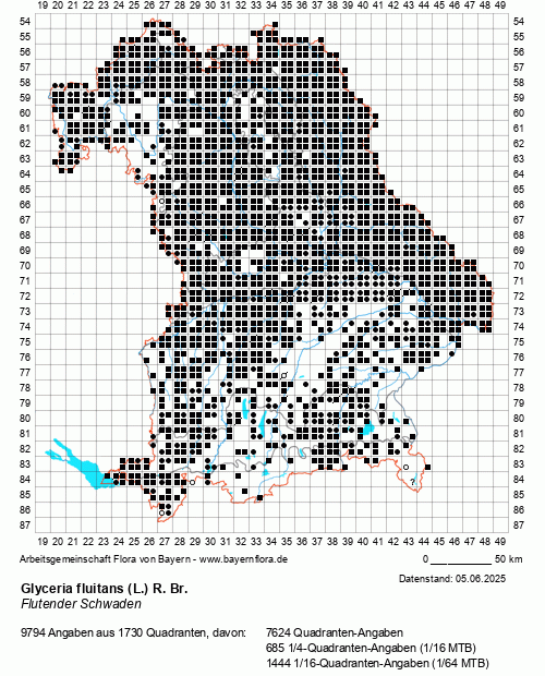 Die Verbreitungskarte zu Glyceria fluitans (L.) R. Br. wird geladen ...