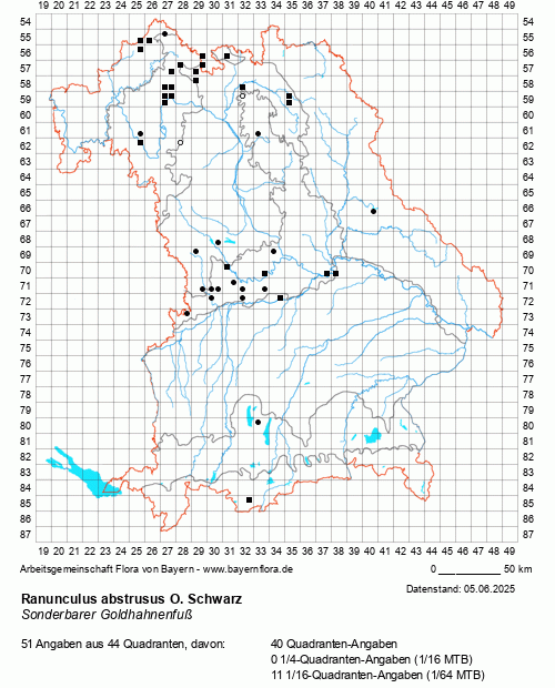 Die Verbreitungskarte zu Ranunculus abstrusus O. Schwarz wird geladen ...