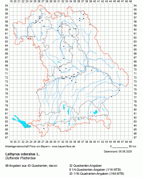 Die Verbreitungskarte zu Lathyrus odoratus L. wird geladen ...