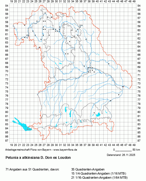 Die Verbreitungskarte zu Petunia x atkinsiana D. Don ex Loudon wird geladen ...