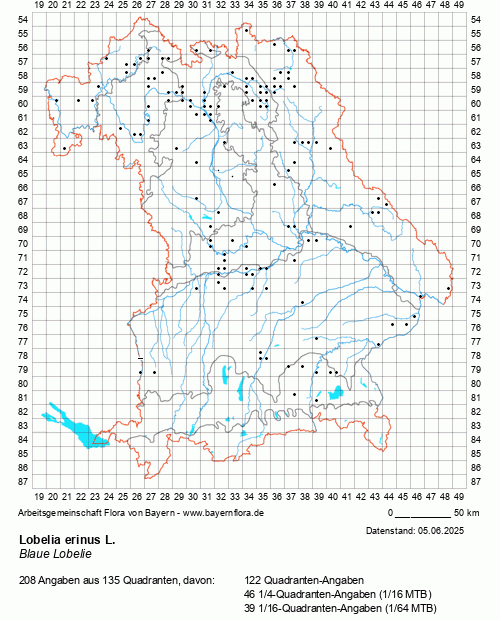 Die Verbreitungskarte zu Lobelia erinus L. wird geladen ...