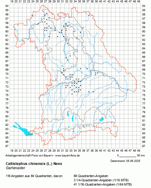 Die Verbreitungskarte zu Callistephus chinensis (L.) Nees wird geladen ...