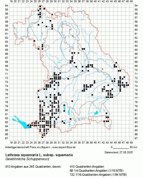 Die Verbreitungskarte zu Lathraea squamaria L. subsp. squamaria wird geladen ...