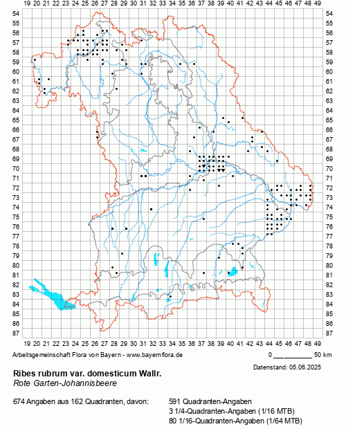 Die Verbreitungskarte zu Ribes rubrum var. domesticum Wallr. wird geladen ...
