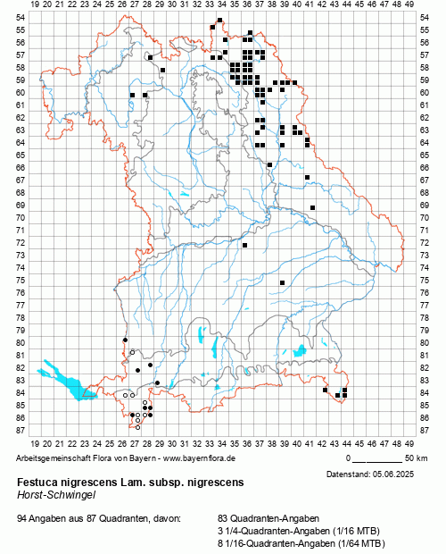 Die Verbreitungskarte zu Festuca nigrescens Lam. subsp. nigrescens wird geladen ...