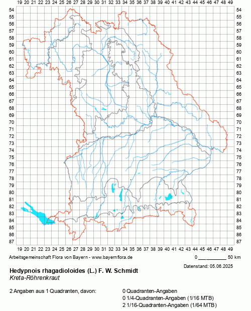 Die Verbreitungskarte zu Hedypnois rhagadioloides (L.) F. W. Schmidt wird geladen ...