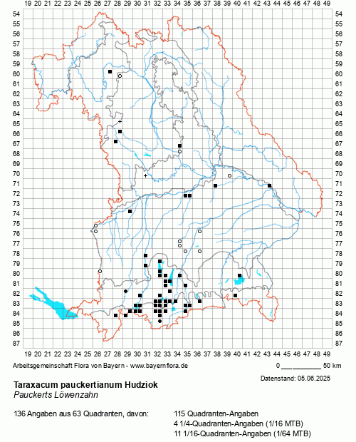 Die Verbreitungskarte zu Taraxacum pauckertianum Hudziok wird geladen ...