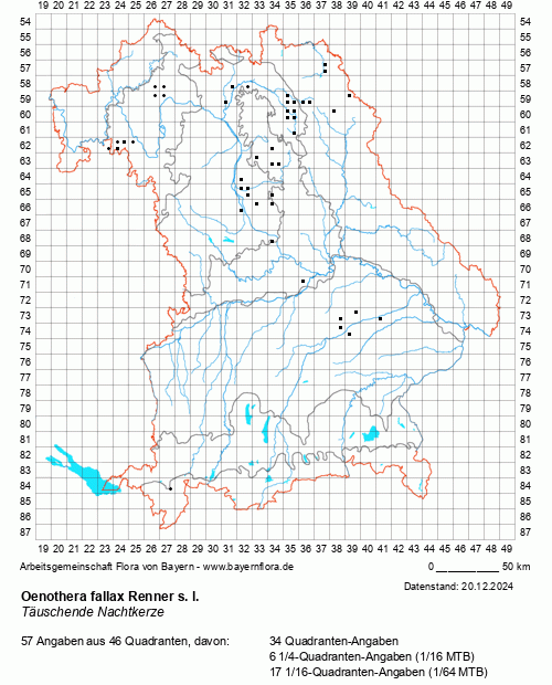 Die Verbreitungskarte zu Oenothera fallax Renner s. l. wird geladen ...