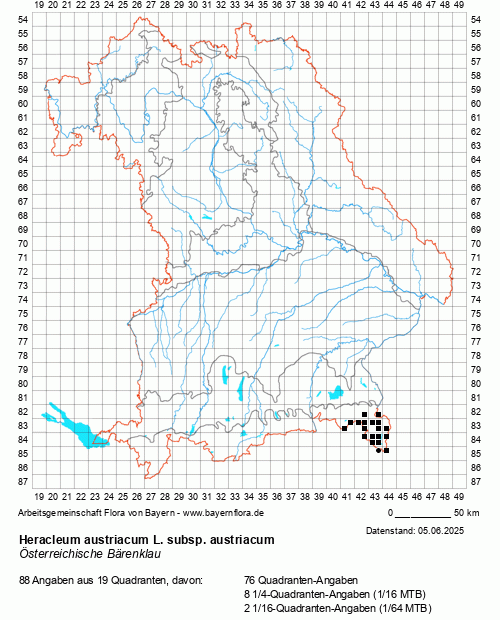 Die Verbreitungskarte zu Heracleum austriacum L. subsp. austriacum wird geladen ...