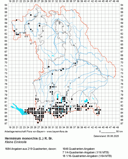 Die Verbreitungskarte zu Herminium monorchis (L.) R. Br. wird geladen ...