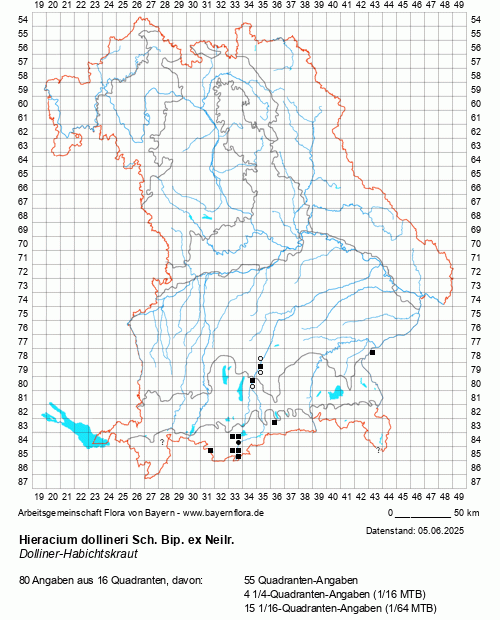 Die Verbreitungskarte zu Hieracium dollineri Sch. Bip. ex Neilr. wird geladen ...