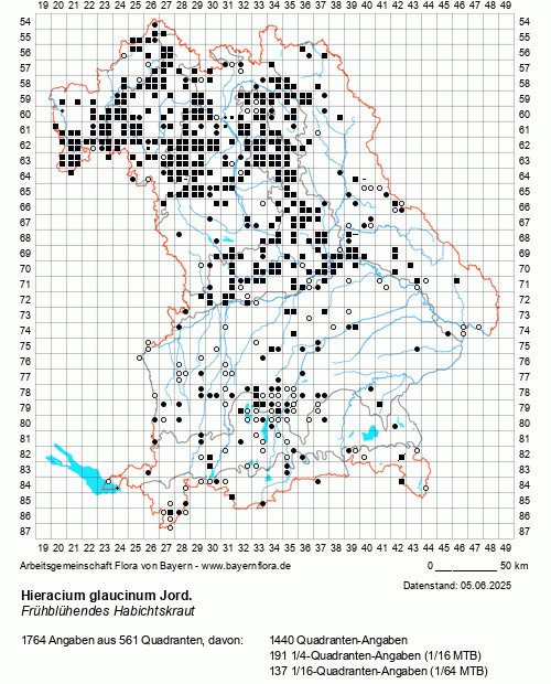 Die Verbreitungskarte zu Hieracium glaucinum Jord. wird geladen ...