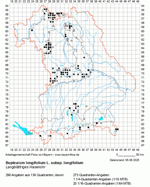 Die Verbreitungskarte zu Bupleurum longifolium L. subsp. longifolium wird geladen ...