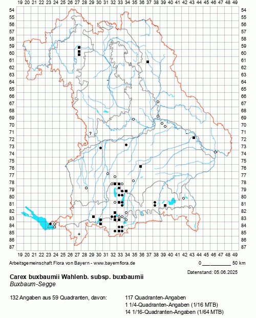Die Verbreitungskarte zu Carex buxbaumii Wahlenb. subsp. buxbaumii wird geladen ...