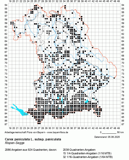 Die Verbreitungskarte zu Carex paniculata L. subsp. paniculata wird geladen ...