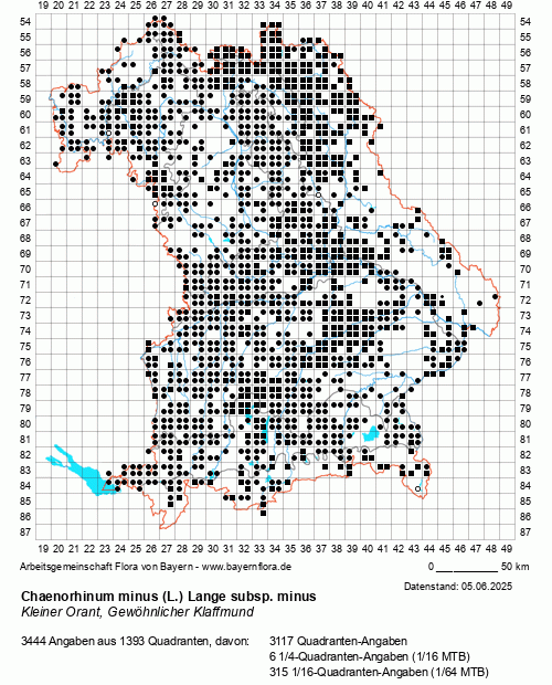 Die Verbreitungskarte zu Chaenorhinum minus (L.) Lange subsp. minus wird geladen ...