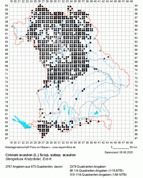 Die Verbreitungskarte zu Cirsium acaulon (L.) Scop. subsp. acaulon wird geladen ...