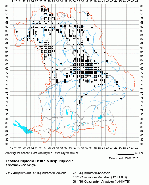 Die Verbreitungskarte zu Festuca rupicola Heuff. subsp. rupicola wird geladen ...