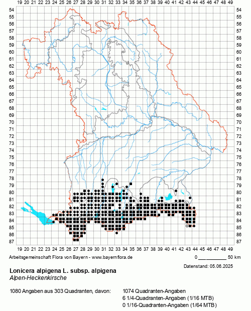 Die Verbreitungskarte zu Lonicera alpigena L. subsp. alpigena wird geladen ...