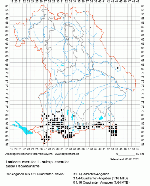 Die Verbreitungskarte zu Lonicera caerulea L. subsp. caerulea wird geladen ...