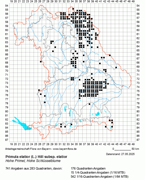 Die Verbreitungskarte zu Primula elatior (L.) Hill subsp. elatior wird geladen ...