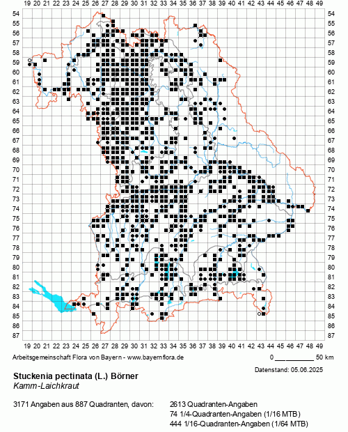 Die Verbreitungskarte zu Stuckenia pectinata (L.) Börner wird geladen ...