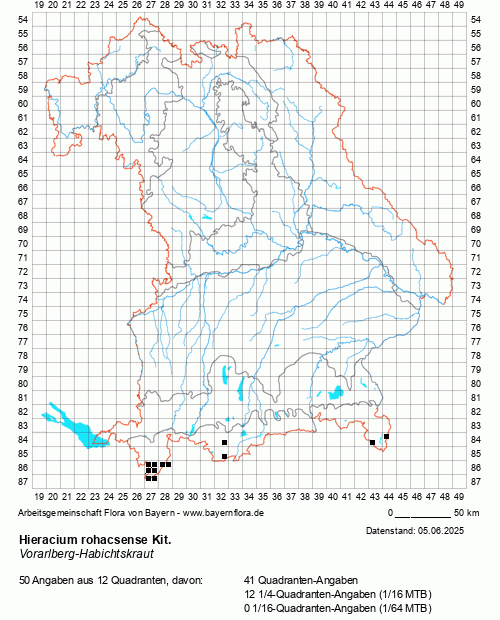 Die Verbreitungskarte zu Hieracium rohacsense Kit. wird geladen ...