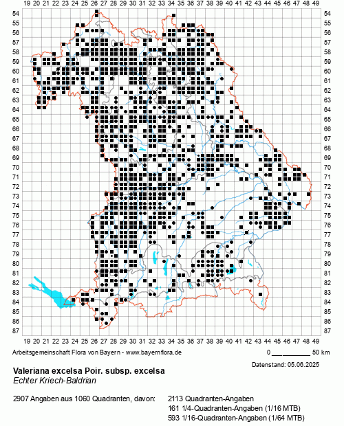 Die Verbreitungskarte zu Valeriana excelsa Poir. subsp. excelsa wird geladen ...