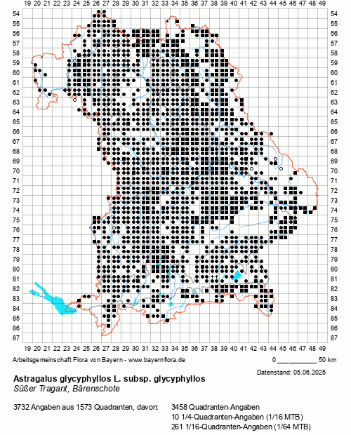 Die Verbreitungskarte zu Astragalus glycyphyllos L. subsp. glycyphyllos wird geladen ...