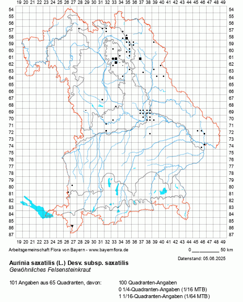 Die Verbreitungskarte zu Aurinia saxatilis (L.) Desv. subsp. saxatilis wird geladen ...