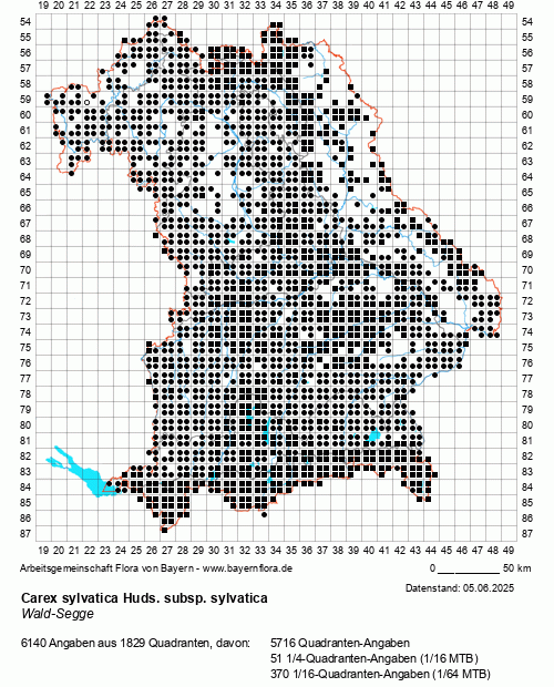 Die Verbreitungskarte zu Carex sylvatica Huds. subsp. sylvatica wird geladen ...