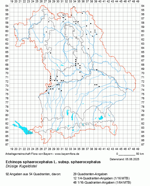 Die Verbreitungskarte zu Echinops sphaerocephalus L. subsp. sphaerocephalus wird geladen ...