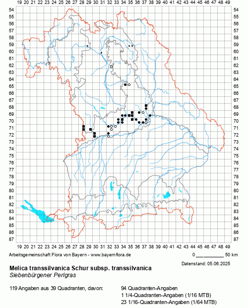 Die Verbreitungskarte zu Melica transsilvanica Schur subsp. transsilvanica wird geladen ...