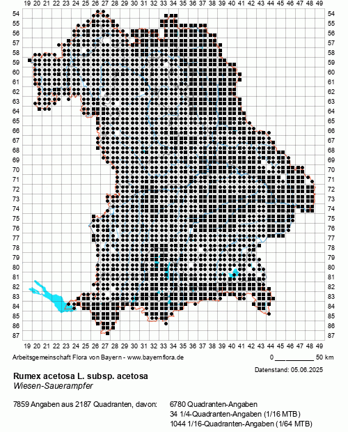 Die Verbreitungskarte zu Rumex acetosa L. subsp. acetosa wird geladen ...