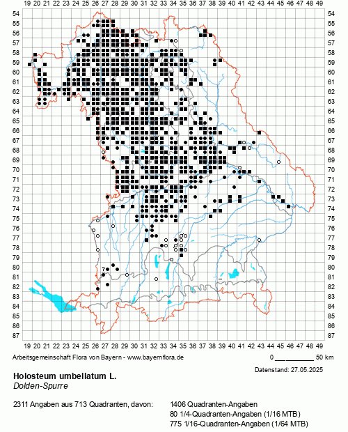 Die Verbreitungskarte zu Holosteum umbellatum L. wird geladen ...