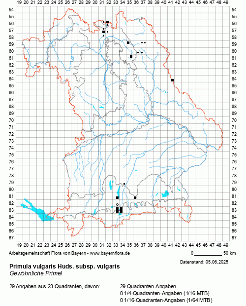 Die Verbreitungskarte zu Primula vulgaris Huds. subsp. vulgaris wird geladen ...