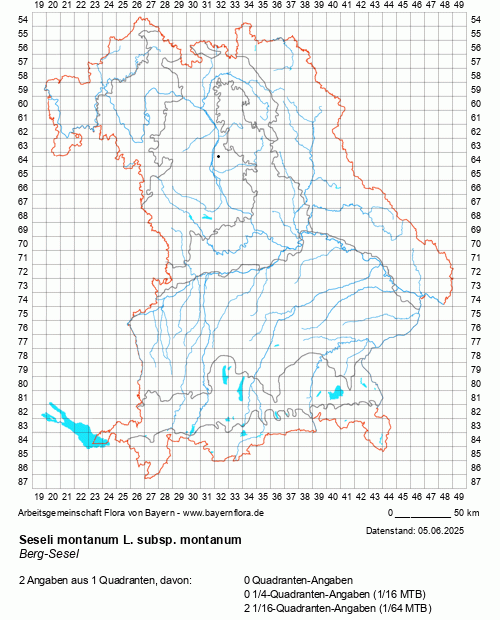 Die Verbreitungskarte zu Seseli montanum L. subsp. montanum wird geladen ...