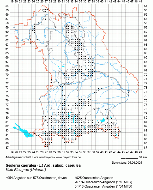 Die Verbreitungskarte zu Sesleria caerulea (L.) Ard. subsp. caerulea wird geladen ...