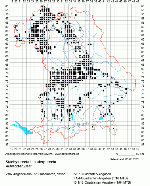 Die Verbreitungskarte zu Stachys recta L. subsp. recta wird geladen ...