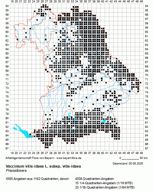 Die Verbreitungskarte zu Vaccinium vitis-idaea L. subsp. vitis-idaea wird geladen ...