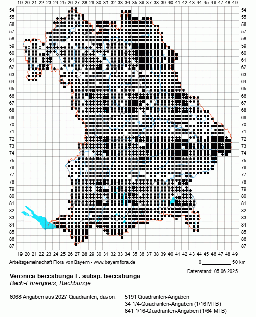 Die Verbreitungskarte zu Veronica beccabunga L. subsp. beccabunga wird geladen ...