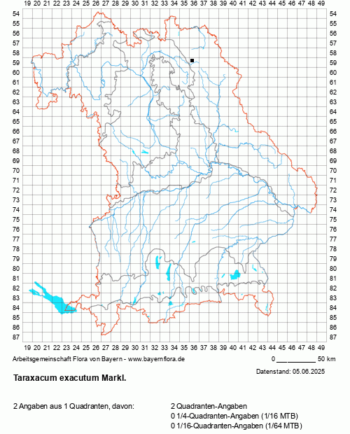 Die Verbreitungskarte zu Taraxacum exacutum Markl. wird geladen ...