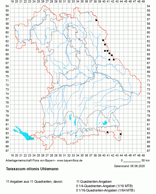 Die Verbreitungskarte zu Taraxacum ottonis Uhlemann wird geladen ...
