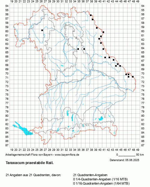 Die Verbreitungskarte zu Taraxacum praestabile Rail. wird geladen ...