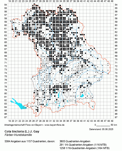 Die Verbreitungskarte zu Cota tinctoria (L.) J. Gay wird geladen ...