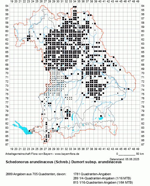 Die Verbreitungskarte zu Schedonorus arundinaceus (Schreb.) Dumort subsp. arundinaceus wird geladen ...