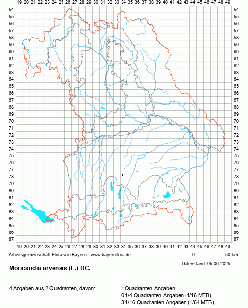 Die Verbreitungskarte zu Moricandia arvensis (L.) DC. wird geladen ...